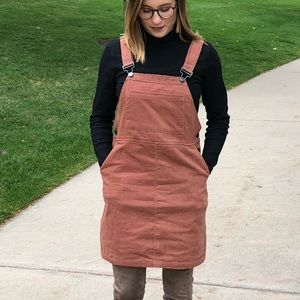 Corduroy rust overall skirt